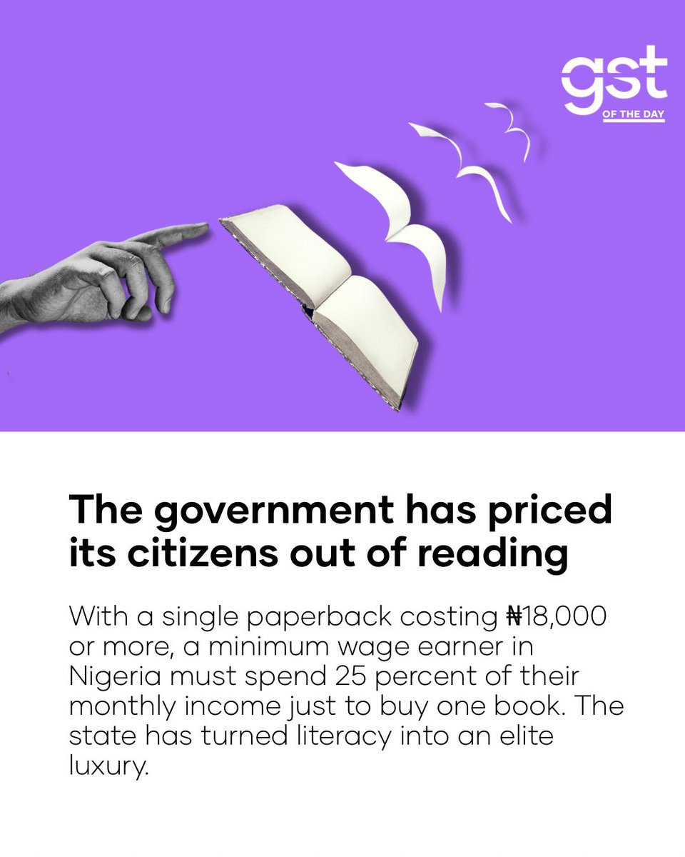 wearegst's tweet photo. Nigeria has one of the lowest reading cultures globally and the system isn’t helping. https://t.co/Z308N5yxvK