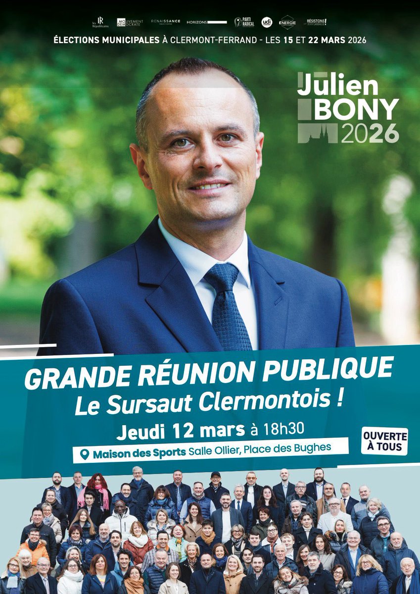 Le rendez-vous de cette fin de campagne à ne pas manquer autour de <a href="/JulienBony/">Julien Bony</a>.

#Municipales2026 #ClermontFerrand #Bony2026 #LeSursautClermontois