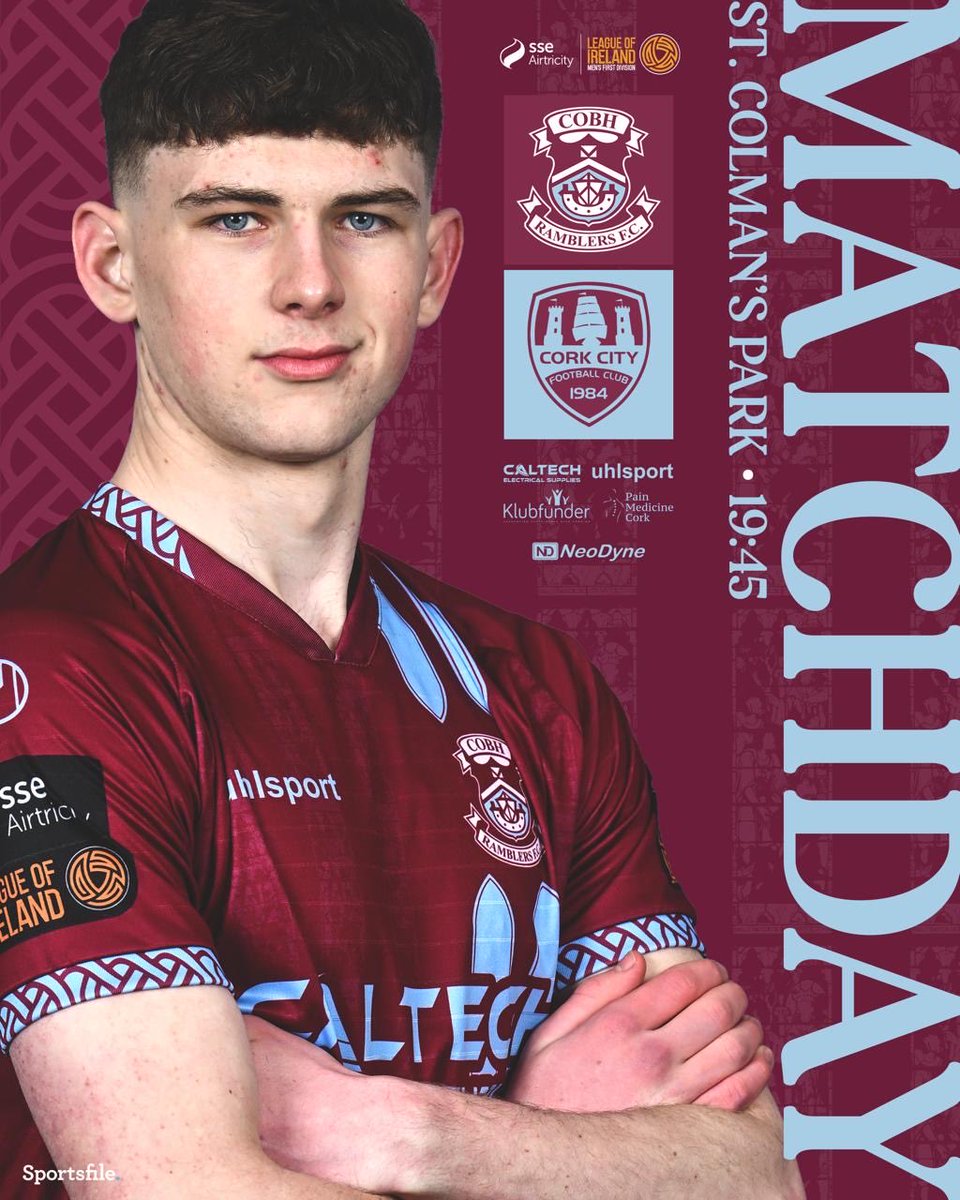 CobhRamblersFC's tweet photo. MATCHDAY 🟣🔵

⚽️ vs @corkcityfc 
📍 St. Colman’s Park
K/O: 19:45
🎙️ @aob273 & @bevanivan 
📺 LOITV from 19:35

Derby day, as Cork City come to Colman’s for the first meeting of the sides this year.

Fran Rockett’s side come into this having picked up 4 points in the last 6 and will look to build on the foundations of the season so far. They welcome Cork City tonight as the only side in the division with a 100% record after 3 games so far.

Traffic restrictions will be in place around St. Colman’s Park tonight and there will be no parking in the vicinity of the ground.

As always, a reminder that pyrotechnics are strictly prohibited within St. Colman’s Park as they are everywhere in the League of Ireland. Anyone found in possession of them will be removed from the stadium, issued with a stadium ban and Gardai will be notified.

It’s going to be a phenomenal atmosphere in Cobh tonight, make sure to get your hands on the final remaining tickets!

#UpTheRams 
#LOI #LOIMFD