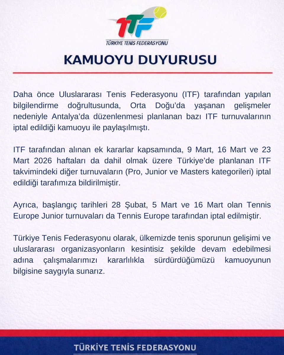 Türkiye Tenis Federasyonu tweet media