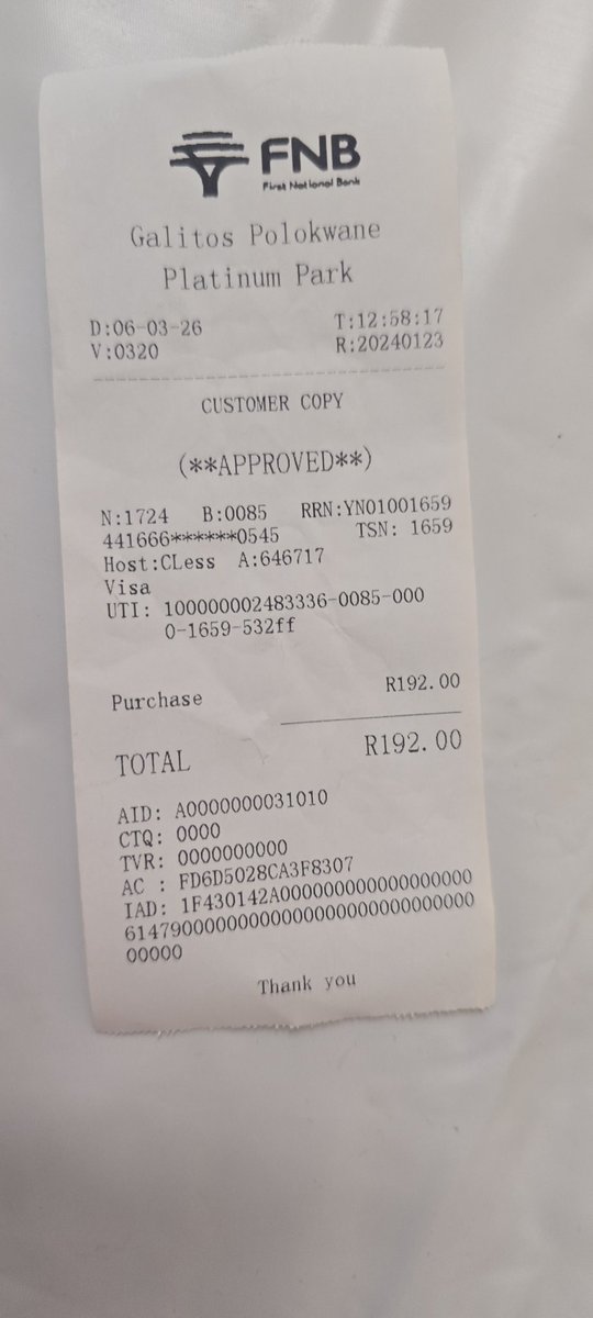 FhedziN's tweet photo. @GalitosOfficial polokwane platinum park galitos staff is not professional, they allowed us to order the special that includes a drink  and upon collection they tell me that the drink is finished and I have to wait for an undisclosed amount of time. That time I'm on lunch. https://t.co/c02WBehhSI