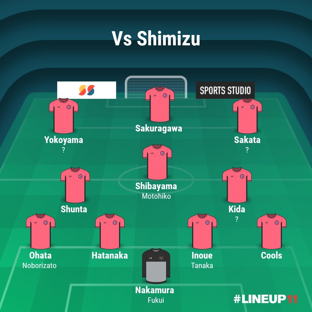Bon... Demain on reçoit le Shimizu S-Pulse et ce serait bien de se refaire la cerise après deux défaites consécutives face à Hiroshima et Nagasaki ! 
La défense ne devrait pas bouger mais il y a eu des petites alertes à l'entraînement concernant Nakamura et Ohata.