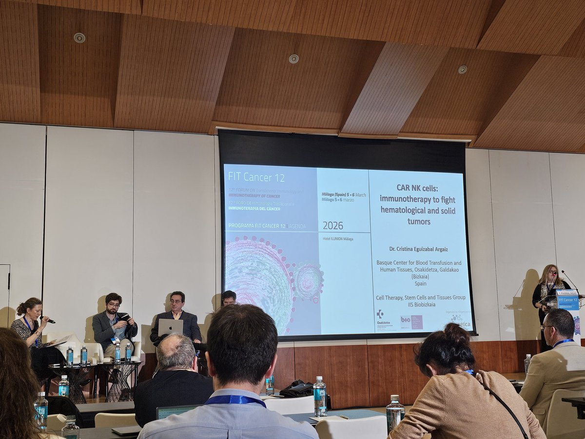 ¿Células CAR más allá del linfocitos T? La dra Eguizabal nos hablará de las CAR NK cells para el tratamiento de tumores hematológicos y sólidos 

#GETICA
#FITCancer12