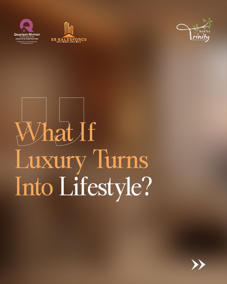 SSSalesforce's tweet photo. What if luxury was your new normal? Swipe through the world of Navya Trinity to explore.
.
.
#NavyaTrinity #QuorizonSpaces #SSSalesforce https://t.co/BNg8aaKARe
