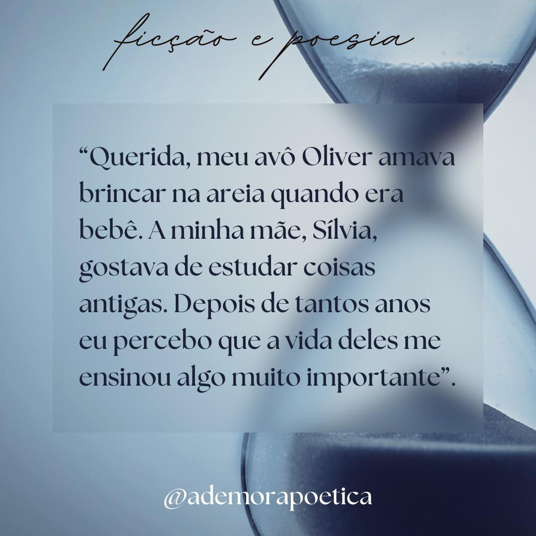 ademorapoetica's tweet image. Conheça o conto inédito "Participatio - o amor e a ampulheta", que está na minha Newsletter. Acompanhe várias gerações de uma família e se surpreenda com a grandeza de um amor que sobrevive ao tempo. #ficção #conto #autoral #amor #tempo #arte

open.substack.com/pub/ademorapoe…