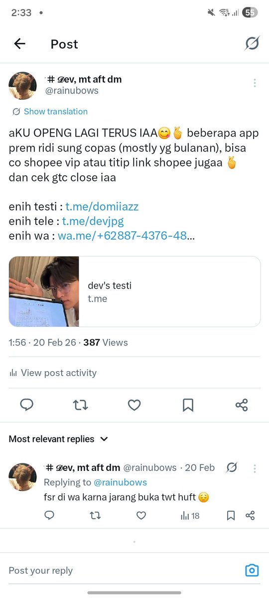 ۟ ⌗ 𝓓ev, openg di wa 🫰 tweet media