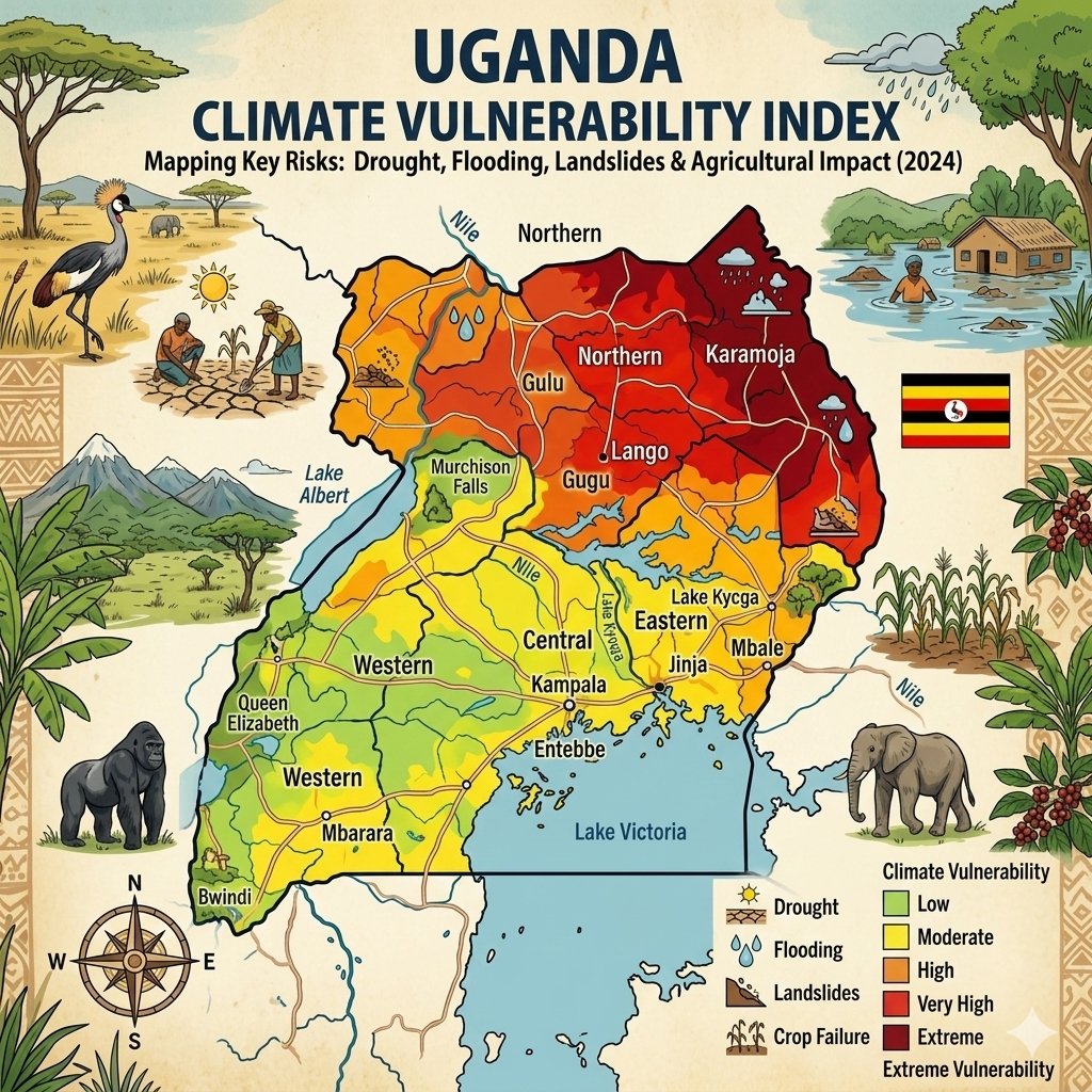 bobbarigye1's tweet photo. Uganda is the 14th most climate-vulnerable country (World Bank data). Yet its development plan underplays climate risks. IEEFA report suggests an alternative pathway: invest in climate-resilient industrialisation, agricultural value addition, and modern energy access. #StopEACOP! https://t.co/dF5p9VAS40