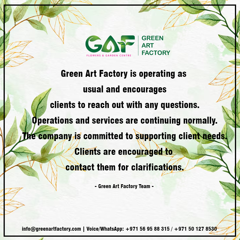Greenmosswall's tweet image. Green Art Factory – Operations Update

🌐 greenartfactory.ae
☎ Voice/WhatsApp: +971 56 95 88 315 
📧 info@greenartfactory.com

#GreenArtFactory #ClientCommitment #SupportingOurClients