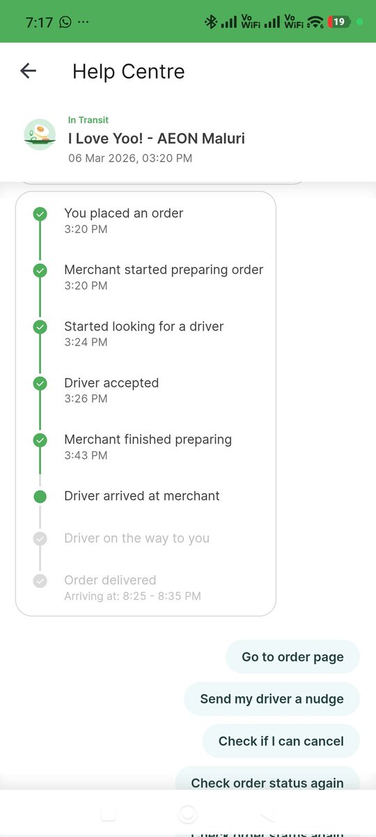 ceppek's tweet photo. @GrabMY when to deliver? Almost 4hrs!!! https://t.co/BhesMBzJOF
