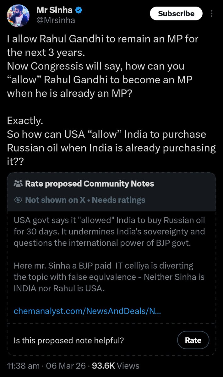ShafilGhanchi's tweet photo. @Mrsinha @CommunityNotes thank u , andh bhakt crying 😂 https://t.co/YSylXOgPMW