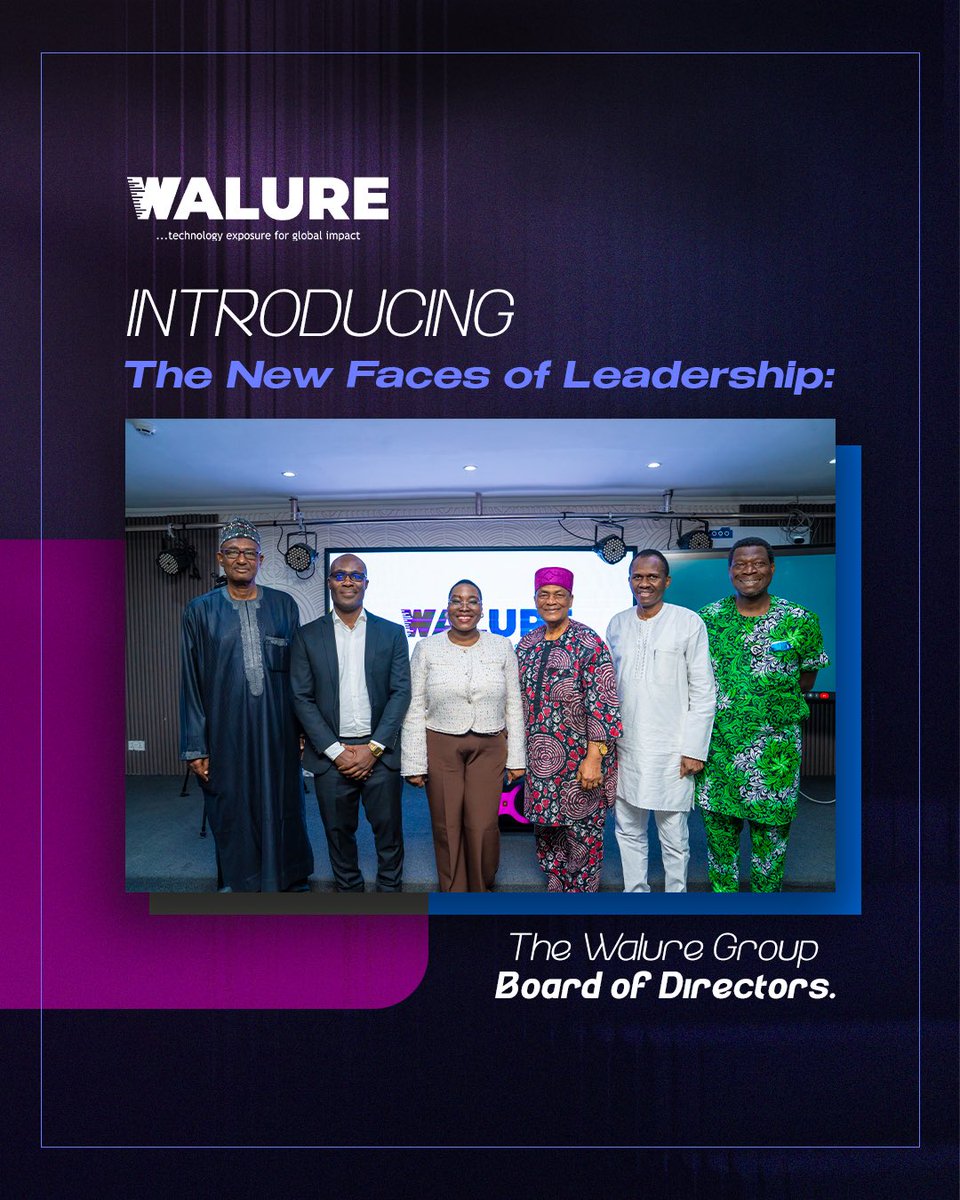 Walure_'s tweet photo. Walure Group is proud to announce its newly inaugurated Board of Directors. 

As we scale into new markets and deepen our impact in Tech and Media, we have fortified our foundation with a powerhouse of strategic minds. These leaders bring decades of global expertise and the foresight required to drive Walure’s ambitious growth leap.

The transition from vision to execution is already in motion. We aren't just dreaming of the future; we have the leadership in place to build it.

Meet the Walure Group Board of Directors:
🌟 Professor Ralph Afolabi Akinfeleye – Chairman
🌟 Dr. Femi Oyenuga – Director
🌟 Dr. Bala Umar Mohammed, MFR – Director
🌟 Mr. Adewale Raji – Director
🌟 Mr. Samuel Adeleye – Founder / Executive Director
Governance & Compliance: Kikelomo Adewalure – 
Company Secretary

#WalureGroup #BoardOfDirectors #LeadershipUnveiled #StrategicGrowth #TechInnovation #Governance #NextLevel