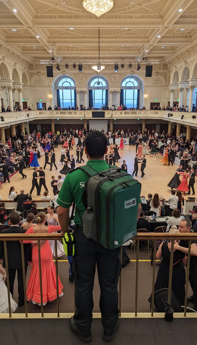 Most peeps just see 💃🕺 a dance comp 🎉  
I see 300 souls who might NEED me 🩹🚑😭💕  
Saturday I'm rolling out as Dismounted Emergency Ambulance Crew🚨👩‍⚕️✨  
at the IDTA Nationwide Solo Dance Festival in Blackpool 🖤🏰  
Ballroom 💎 Latin 🔥 Classical 🎻 Modern sequence 🌀