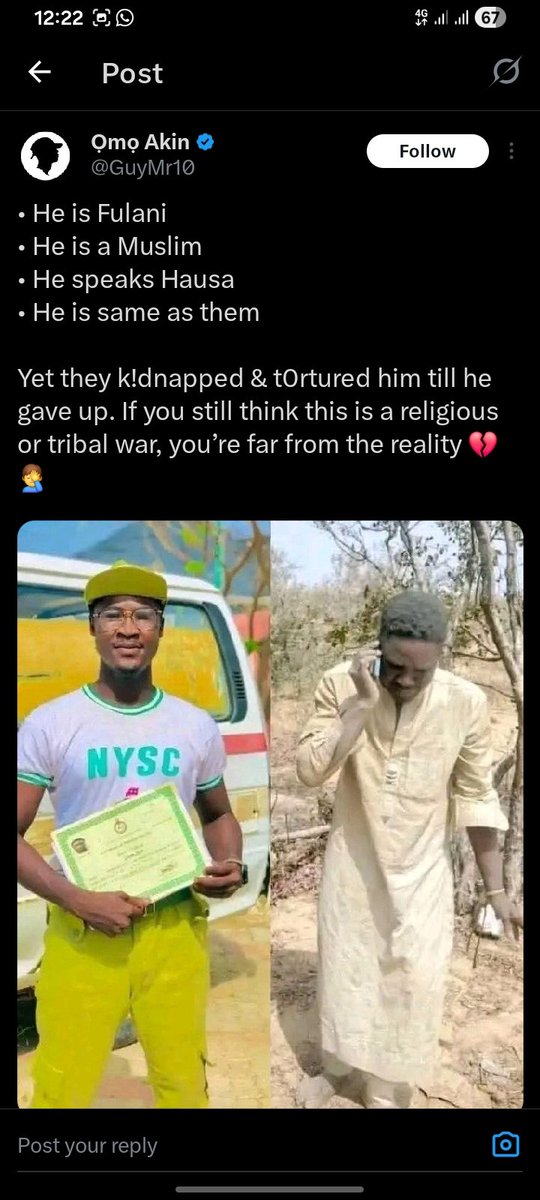 Bobqeel's tweet photo. @TheTrendMaker_ @DanielRegha The government don't carry about us, instead of fighting ourselves, it's better we unit https://t.co/gXlgZy9fZ3