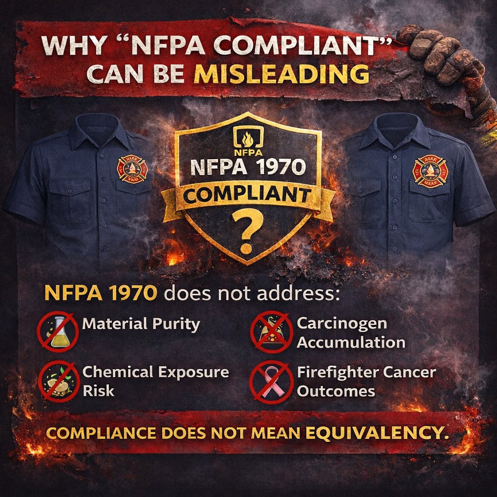 essha_org's tweet photo. NFPA 1970 is not what you think regarding Station Wear. Choose natural fibers https://t.co/sMtksgdlY3