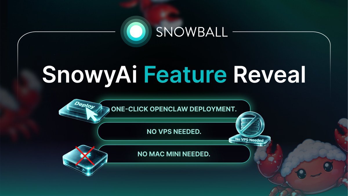 Yesterday you guessed. Today we reveal. 👀

Meet SnowyAI: one-click OpenClaw deployment.

✅ No VPS needed
✅ No Mac Mini needed
✅ No advanced technical knowledge required

And yes… we’re launching today.

Want early access? Comment EARLY 👇