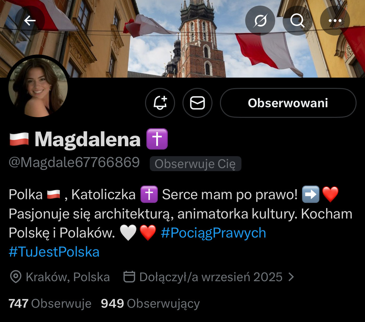 🚨Budujemy konto <a href="/Magdale67766869/">🇵🇱 Magdalena ✝️</a> ✌️🇵🇱

Damy radę? 😉

Daj serduszko❤️ i podaj dalej 🔁 dla zasięgu💪

Budujemy prawicowe konta 💪🇵🇱

#PociągPrawych