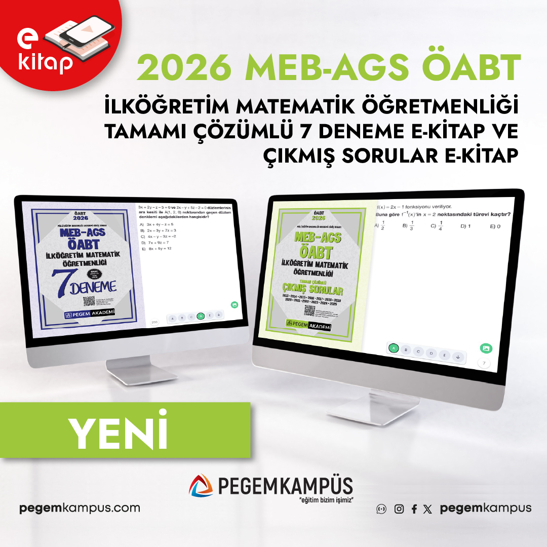 2026 MEB-AGS ÖABT İlköğretim Matematik Öğretmenliği Tamamı Çözümlü 7 Deneme E-Kitap ve 2026 MEB-AGS ÖABT İlköğretim Matematik Öğretmenliği Tamamı Çözümlü Çıkmış Sorular E-Kitap satışta!

İncelemek için 👉 pegemkampus.com

#pegemkampüs #agsöabt #öabt #ekitap #onlineeğitim