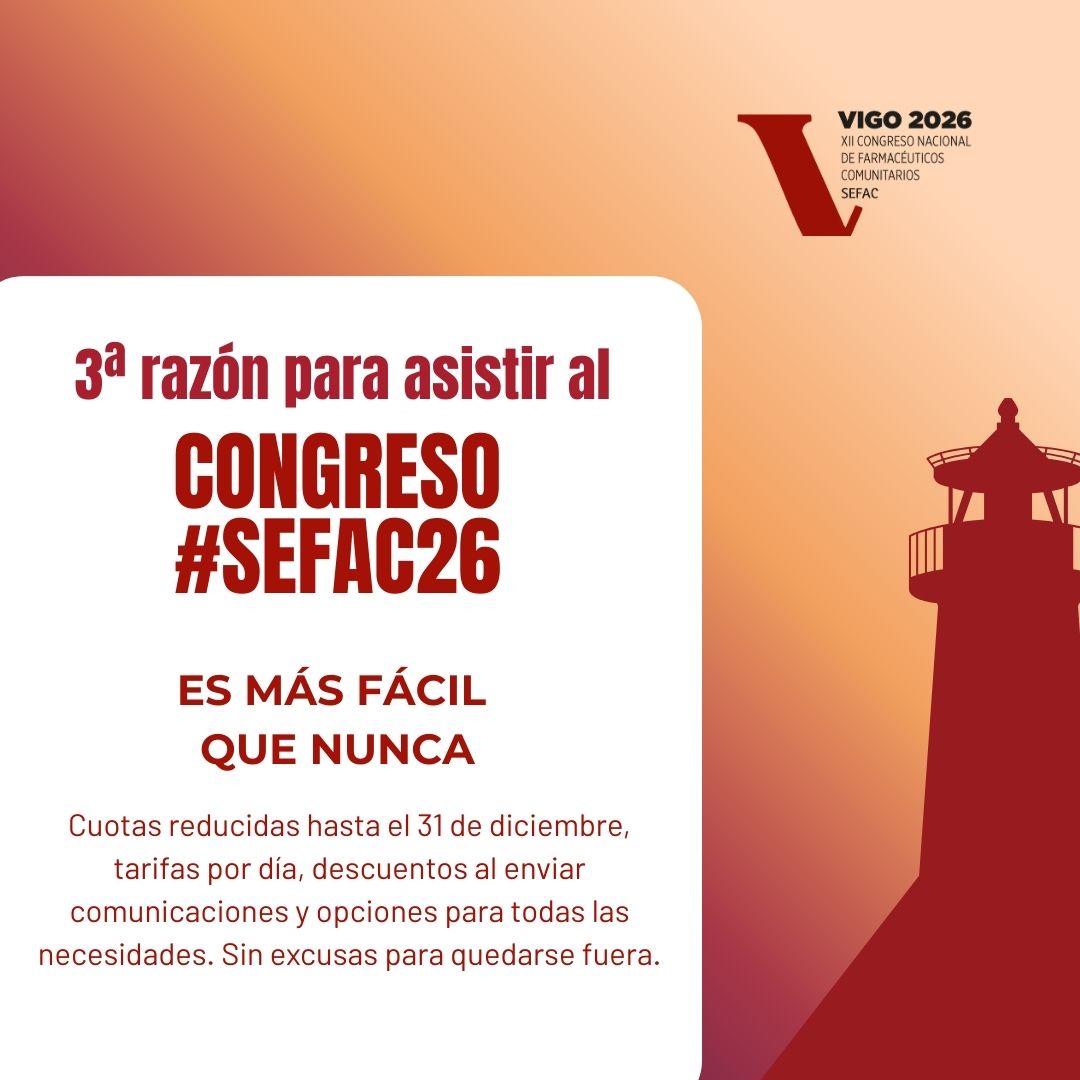 💊 Razón #3 para asistir al #CongresoSEFAC2026 en Vigo: ¡Es más fácil que nunca! Hay opciones para todas las necesidades

🌐zurl.co/GziiJ