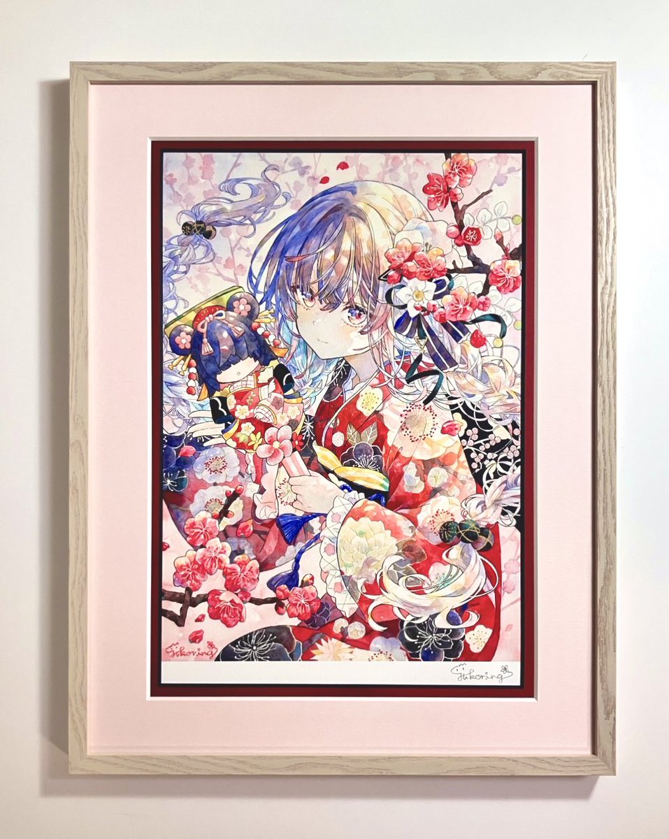 ま*ゆ様 絵画原画　（藤花の祝福）　守護を司る花のmiracle art POPUP『Chumurism」』のKV 新作の複製原画「梅花の祝福」を 【 3/7 15
