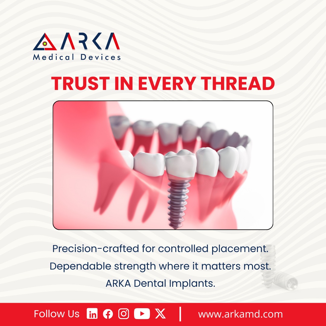 arkamedicals's tweet photo. TRUST IN EVERY THREAD
Precision-crafted for controlled placement.
Dependable strength where it matters most.
ARKA Dental Implants.

#arka #arkamd #arkamedicals #arkamedicaldevices #dentalmanufacturerscompany #arkaimplantsmanufactures #dentali̇mplants #dentalmanufacturer https://t.co/PnbXsp4aAD