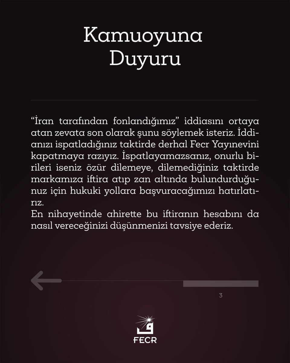 FcrYayin's tweet photo. Son gelişmeler üzerine hem Ali Şeriati hem de FCR Yayın Grubu’nun parçası olan Fecr Yayınları ile alakalı kamuoyu duyuru metnimiz yayımlanmıştır. https://t.co/p2KfgE7CHH