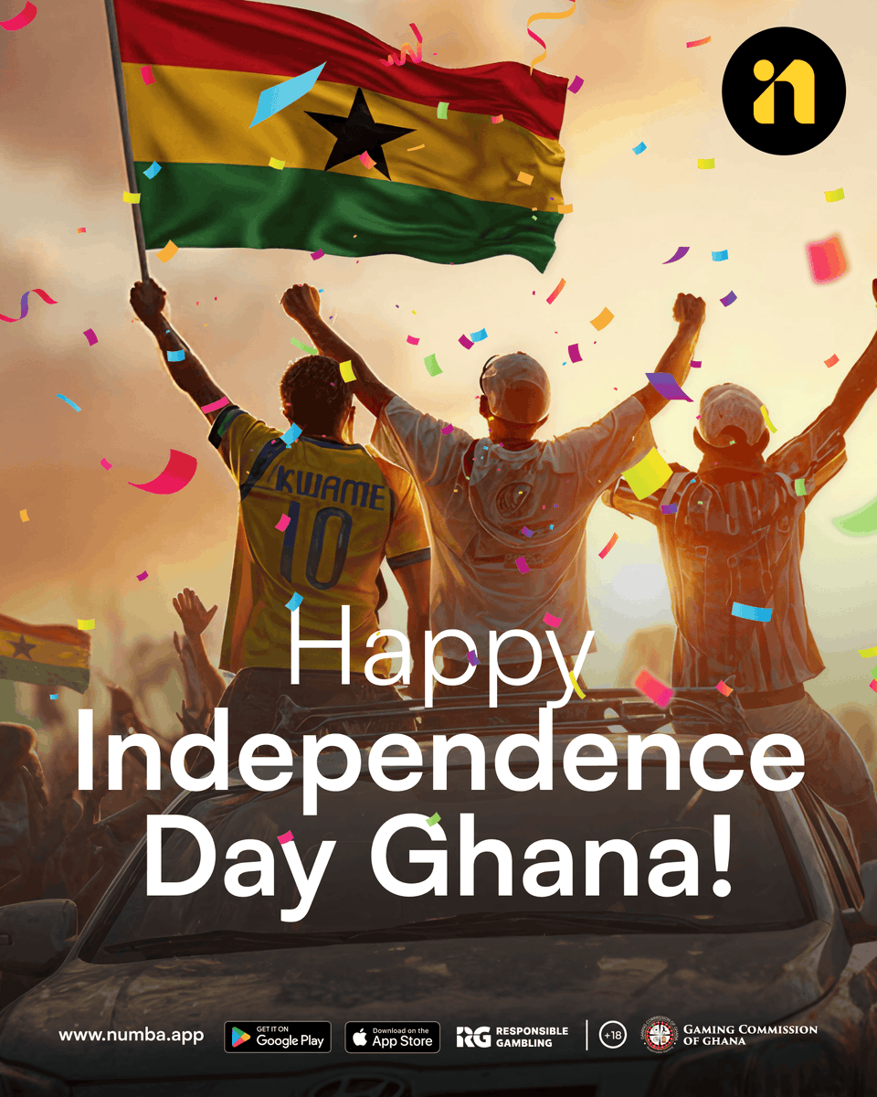 Numbagh's tweet photo. 🇬🇭 Happy Independence Day, Ghana!

Play your favourite games and enjoy up to 10% wager bonus, up to 200 GHS.

Born in Ghana. Made for Winning.

Learn more:
 https://t.co/HH7NU1h56V

#PlayNumba  #IndependenceMonth #Ghanaat69 #6thmarch #theflagtheface https://t.co/DjledADLZO
