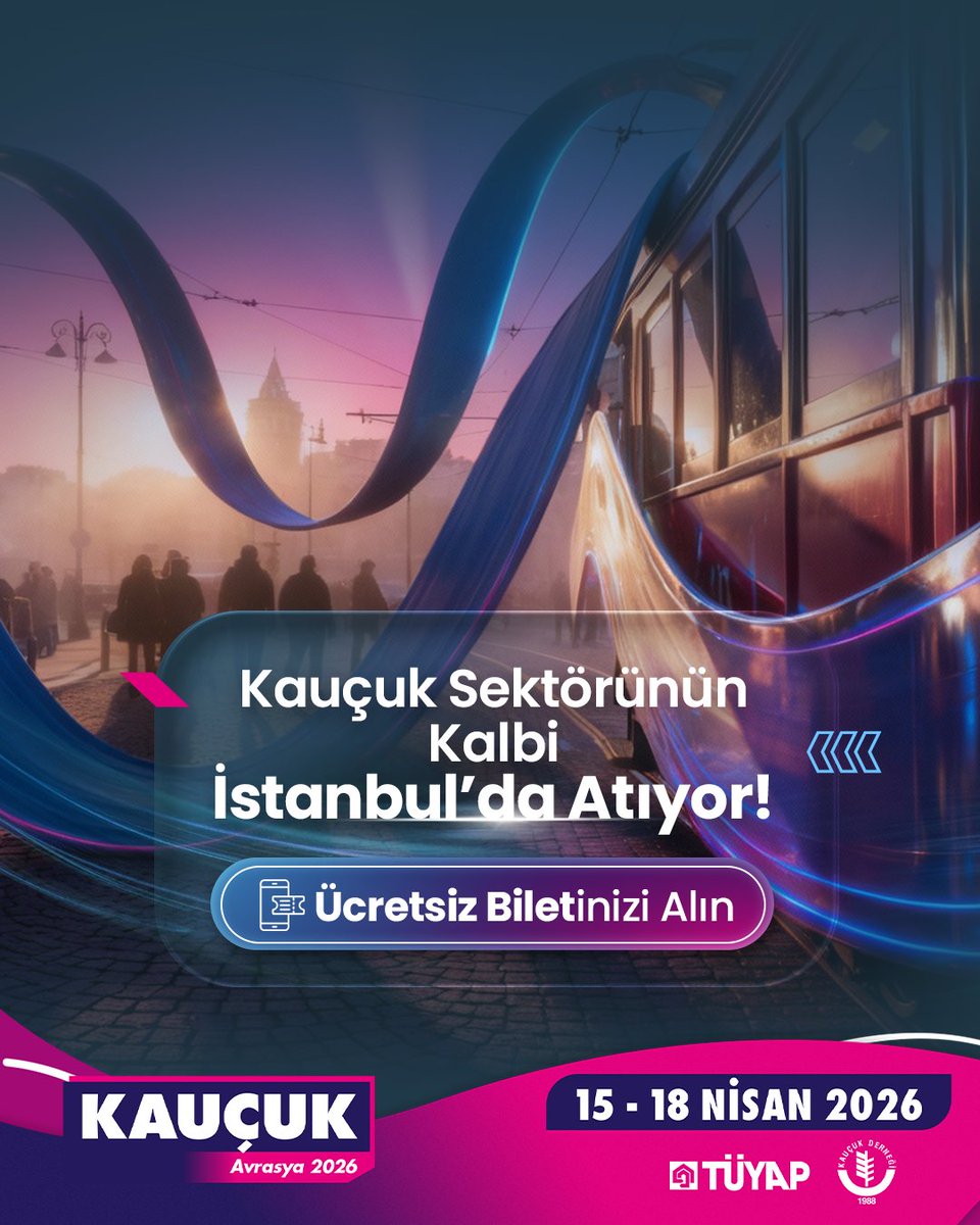 15–18 Nisan 2026 tarihleri arasında Kauçuk Avrasya Fuarı’nda yerimizi alıyoruz!

Kauçuk Teknolojileri Kümelenmesi olarak sektörümüzün en önemli buluşma noktalarından biri olan bu organizasyona üyelerimizi de ürün ve teknolojilerini ziyaretçilerle buluşturmaya davet ediyoruz.