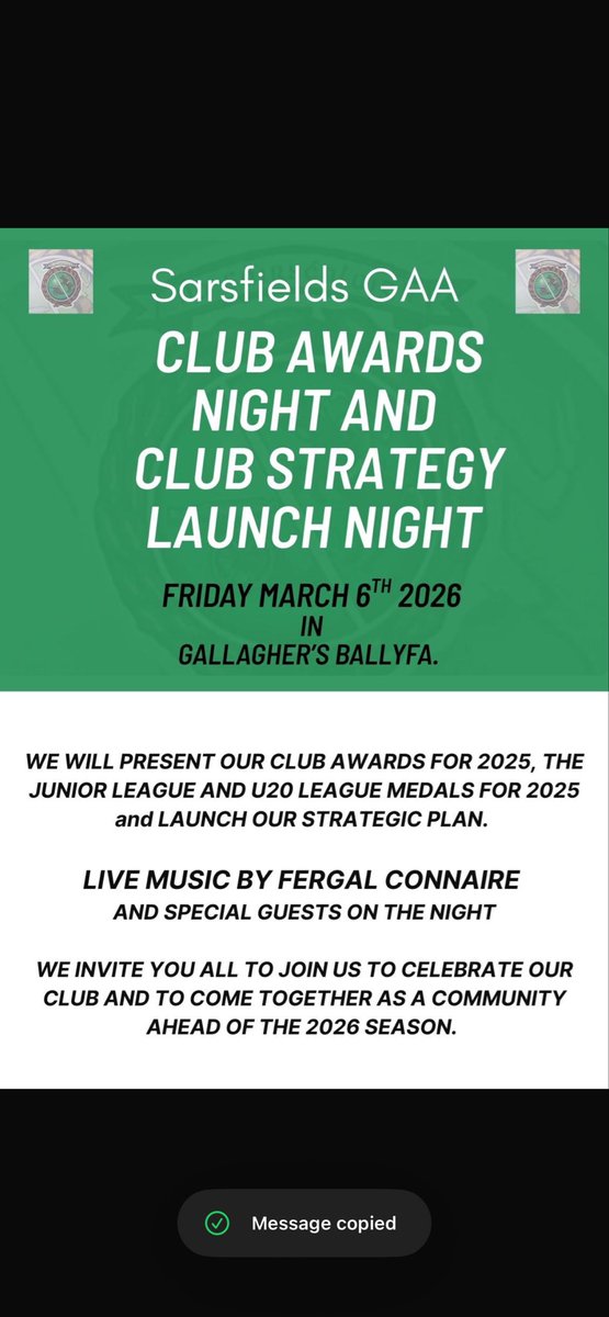 Sarsfields GAA tweet media