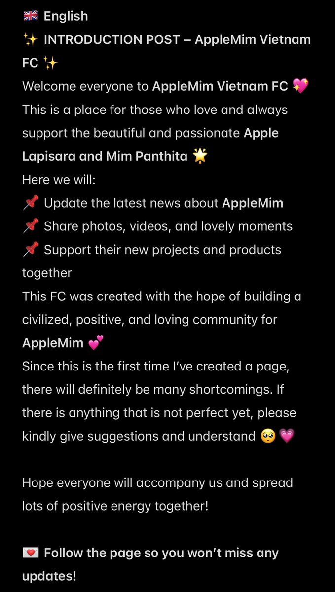 applemimvnfc's tweet photo. 🇻🇳 Việt Nam: Cảm Ơn Mọi Người Đã Ghé Ngang Ủng Hộ Ạ 🥰❤️
🇹🇭 Thai: ขอบคุณทุกคนที่แวะมาให้การสนับสนุน 💕💕
🇬🇧 English: Thank you everyone for stopping by and supporting 💖💖
#AppleMim
#Applelapisara
#Mimpanthita
#mili
#AppleMimVNFC
#4elementstheearth https://t.co/dqa0dpKHJc