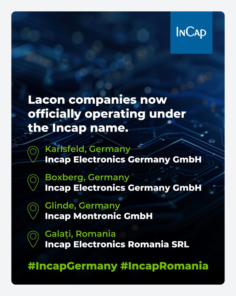 📢 Following Incap Corporation’s acquisition of Lacon Group in February ...
