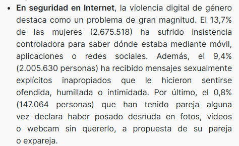 En estos informes, con la elaboración impecable, año a año, de alguien a quien admiro profundamente, más que nunca hay que revisar el apartado de Violencia Digital de Género. El resto de datos es de interés, claro, mi recomendación creo que os va a resultar relevante.