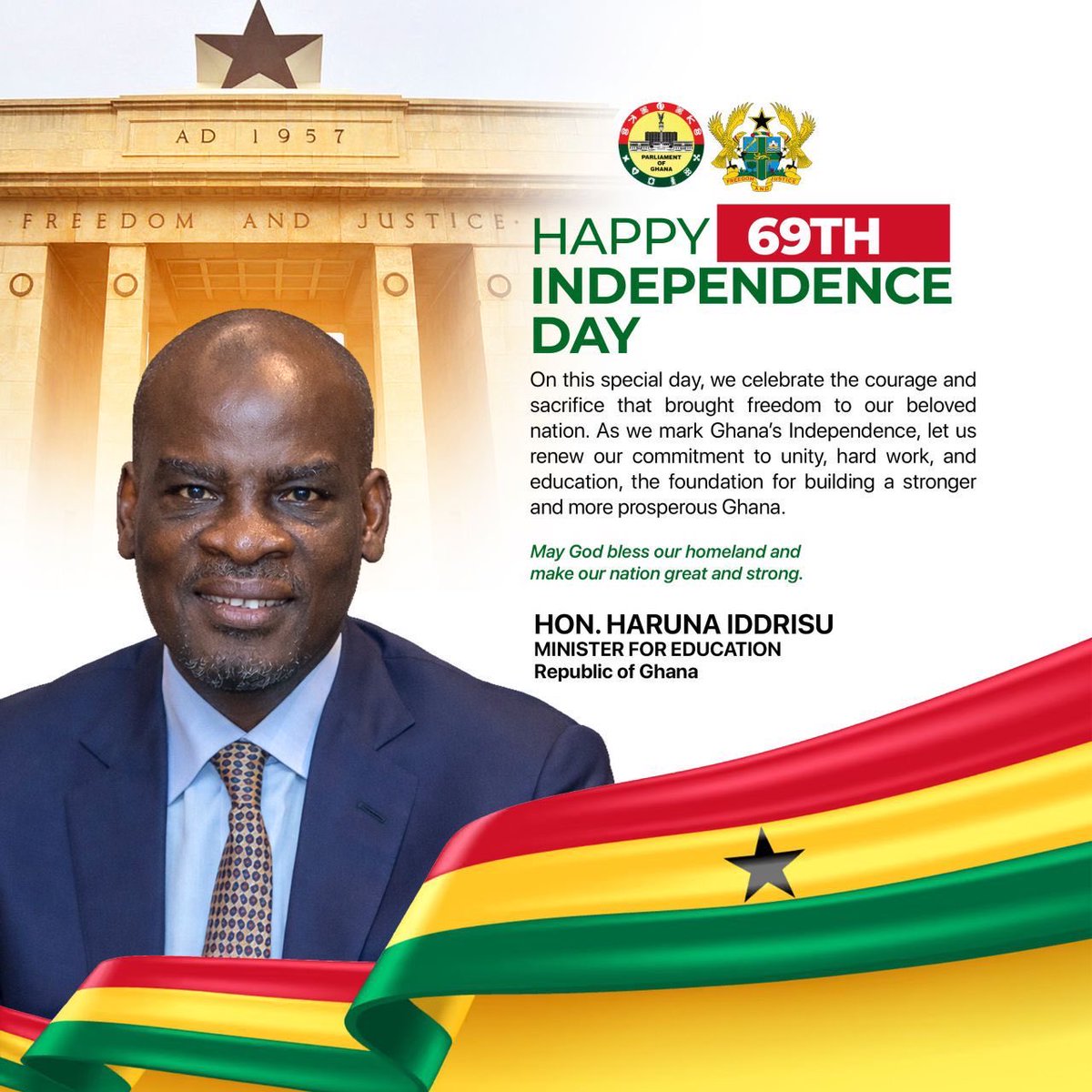 yabastate's tweet photo. Happy 69th anniversary from Education Minister to all Ghanaians. https://t.co/DjtObvKFsO