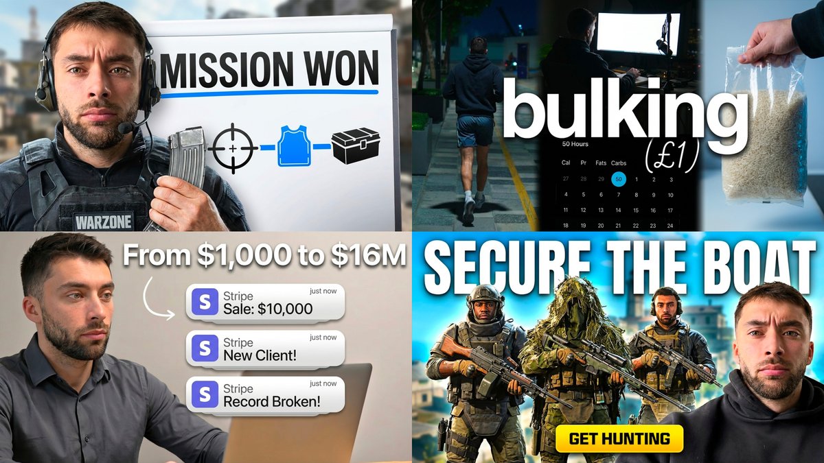 Introducing 8 new thumbnail templates on Thumbmagic.

→ Gaming
→ Multi POV
→ Whiteboard
→ And more..

These new AI templates are inspired by the best-performing thumbnails and designed to get you more clicks.

Try them today on Thumbmagic and start growing your channel.