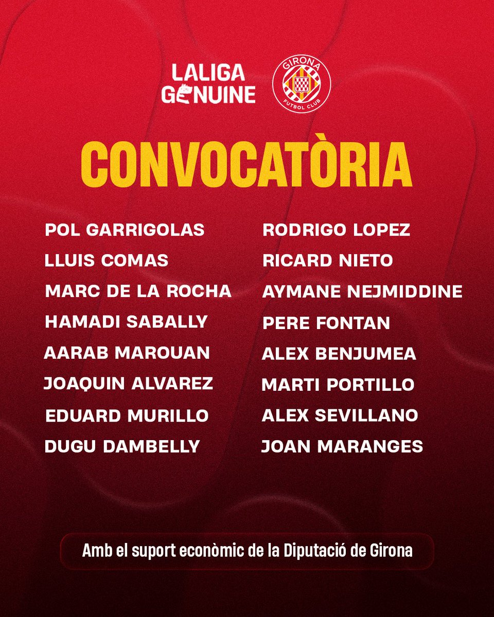 📋 CONVOCATÒRIA

#LALIGAGENUINEMoeve <a href="/FundacionLaLiga/">FUNDACIÓN LALIGA</a>