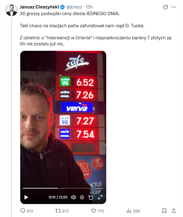 Korekta panie <a href="/jciesz/">Janusz Cieszyński</a> chaos ws paliw i całej reszty to zasługa waszego pomarańczowego cielca: Trumpa, który gołębiem pokoju będąc, wywołał kolejną wojnę, a która mu się wyrywa spod kontroli i rozlewa coraz szerszej.  
Jak się nie podoba, to zawsze możecie donosik jakiś napisać.