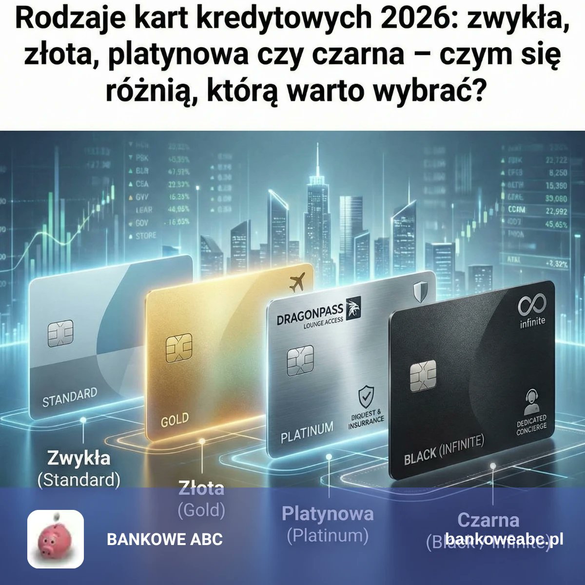BankoweABC's tweet image. Zwykła, Złota, Platynowa czy Czarna – jaką kartę wybrać w 2026 r.? 💳 Sprawdź, czy opłaca się dopłacać do prestiżu i która karta daje darmowe saloniki VIP oraz ubezpieczenie! Czytaj nasz przewodnik i wybierz mądrze. 👇
bankoweabc.pl/rodzaje-kart-k…
#finanse #karta