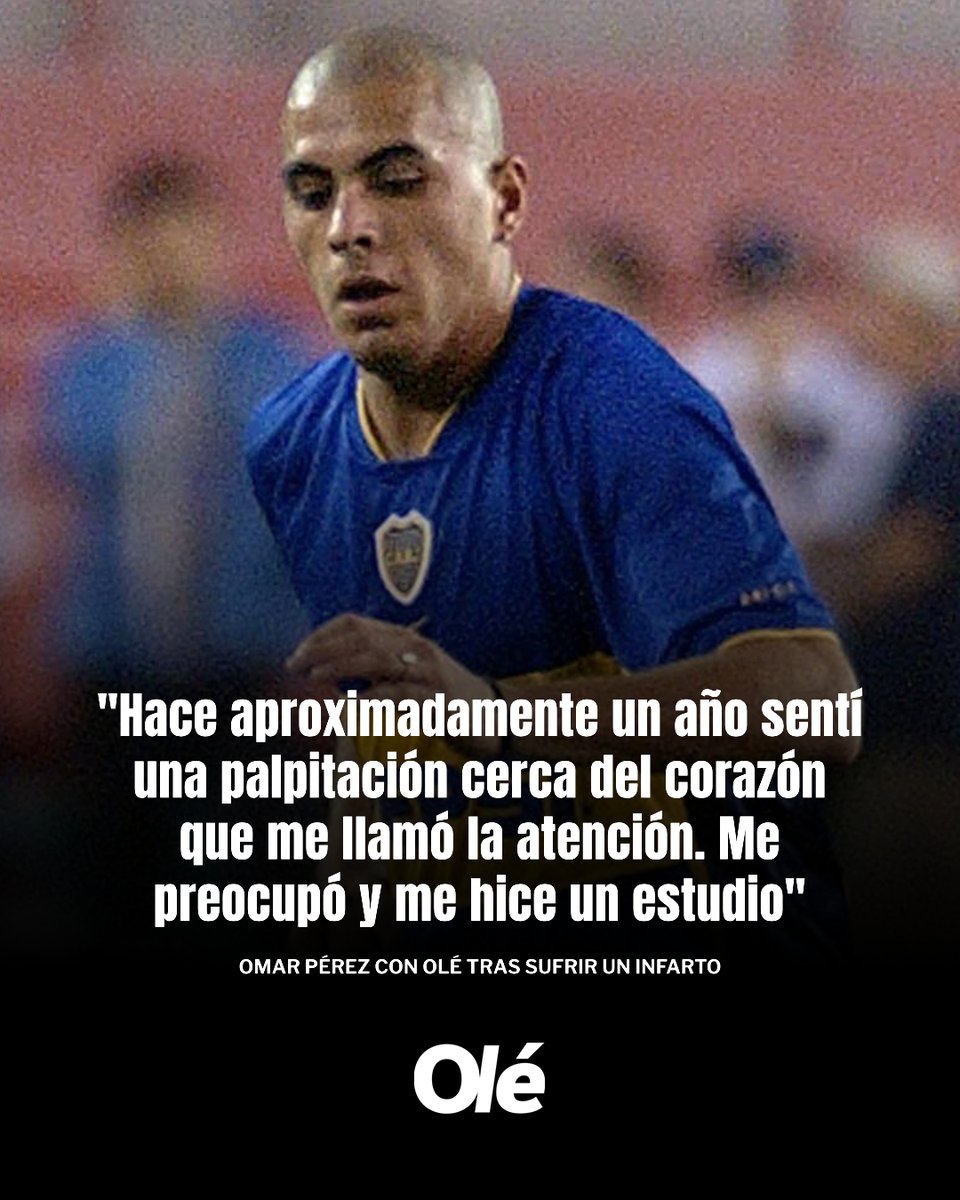Omar Pérez, bicampeón de la Libertadores con Boca, dialogó con Olé sobre el infarto que sufrió 🫀🙏

💬 "Ese día, por la mañana fui al gimnasio y estuve trabajando con uno de los profes. Mi hijo Franco, el que juega en Boca, debutaba en la Reserva. Entonces, como terminé