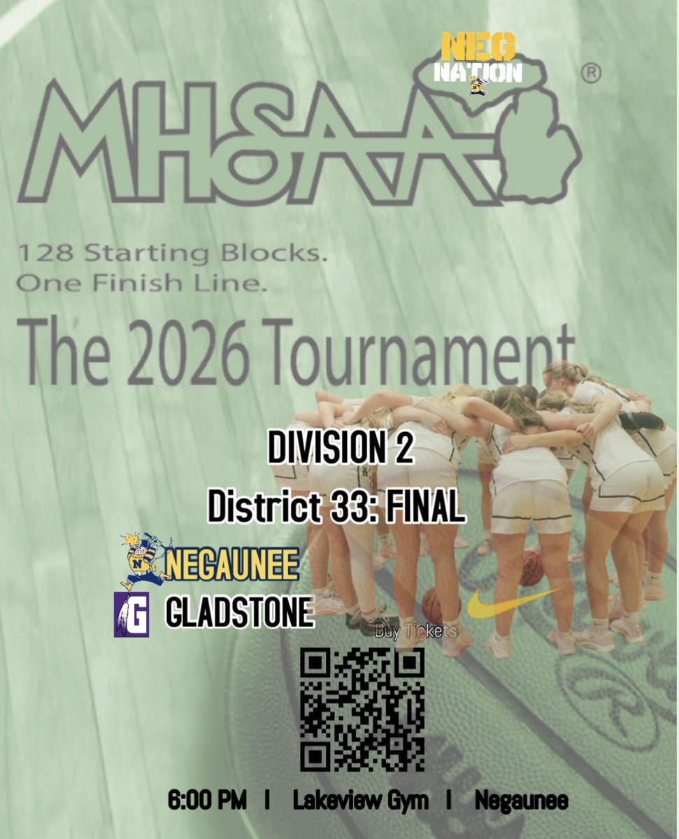 NegauneeGBB's tweet photo. Tonight is the night! District Finals vs. Gladstone
6:00 PM.
We need you #NegNation⛏️⛏️
https://t.co/7sGOdEcNCv https://t.co/InbsCNatW2