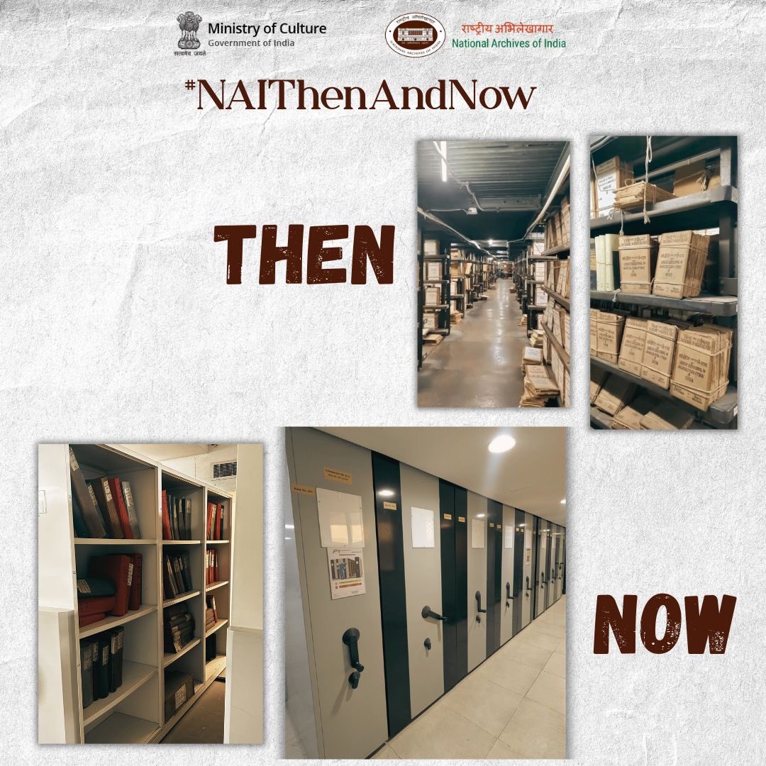 IN_Archives's tweet photo. On its 136th Foundation Day, the National Archives of India presents #NAIThenAndNow — tracing its journey from the IRD (1891) to its current role as custodian of India’s documentary heritage.
Celebrate the legacy with us! 🇮🇳
#NAIAt136 #ArchivesForAll #CultureUnitesUsAll https://t.co/tJvr7pogTB