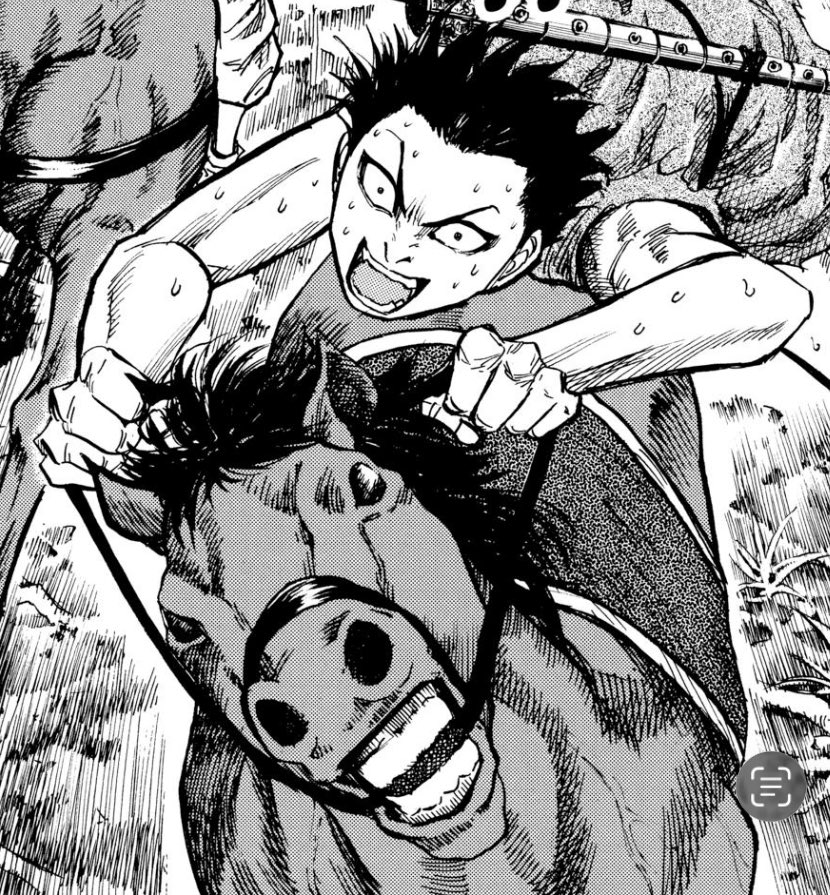Shin doesn't know how to ride a horse but I'm sure he doesn't care