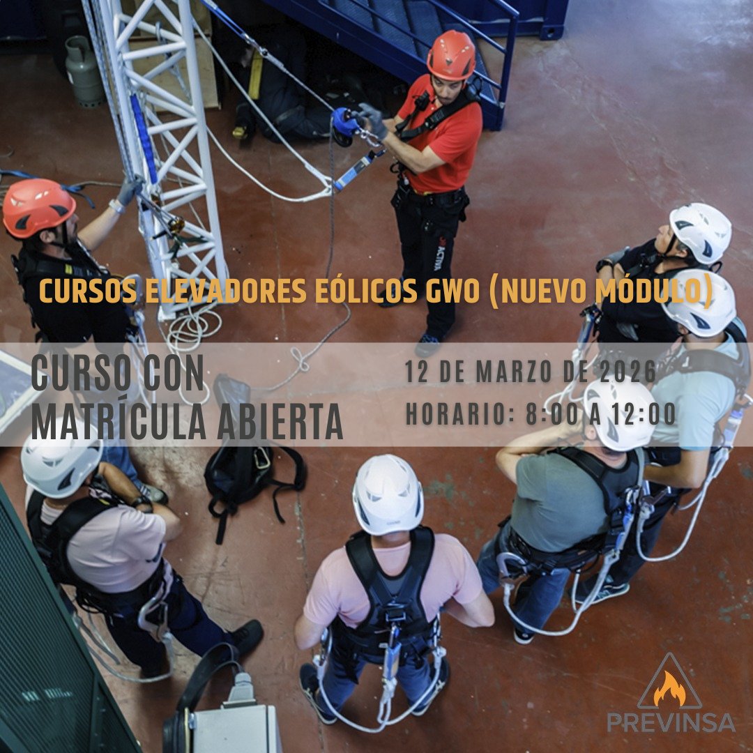 🌬️⚡ Nueva formación en Elevadores Eólicos GWO en PREVINSA WIND (Arganda del Rey) ✅ Homologado GWO ✅ Prácticas reales ✅ Certificación internacional 👉 Inscríbete ya previnsa.com/gwo/ #Previnsa #FormaciónEnEmergencias #GWO #ElevadoresEólicos #EnergíaEólica #Seguridad