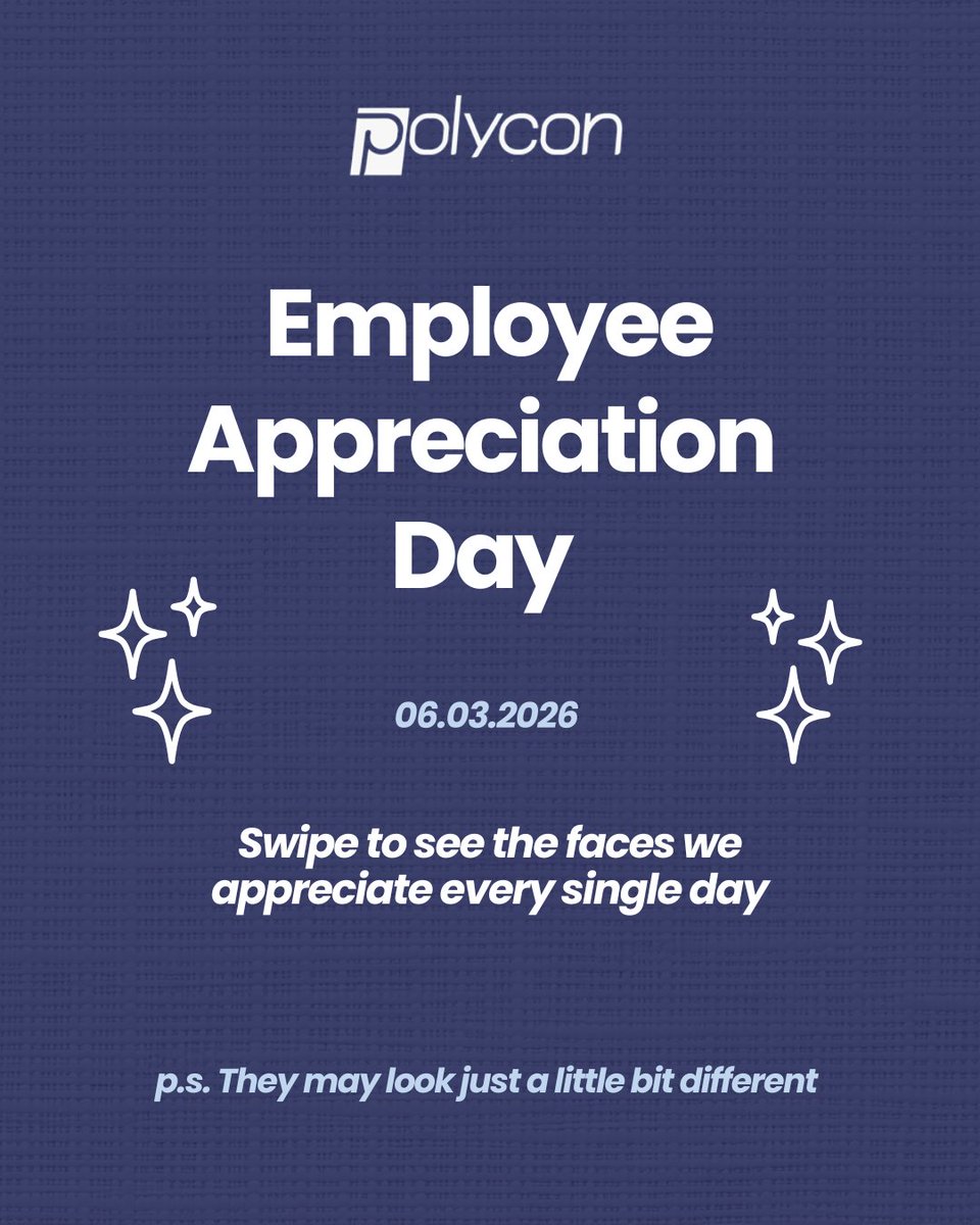 Polycon_uk's tweet photo. Employee Appreciation Day!
Take a look at the faces we appreciate every single day!

How Lucky! 💙 https://t.co/hLdo4RTYTG