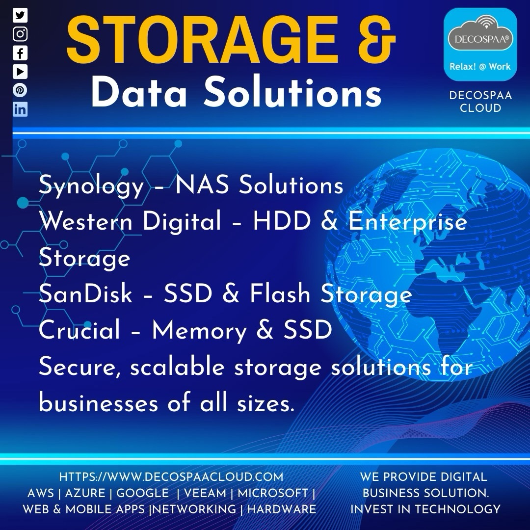 DecospaaCloud's tweet photo. Storage &amp; Data Solutions – Secure, Scalable &amp; High-Performance
We deliver advanced Storage &amp; Data Solutions designed to meet your requirements 

Want to know more , Fill out quick form 
Enquiry @ Decospaa Cloud
https://t.co/v686bIZKqc
Whatsapp 9822310009
https://t.co/ZOuZJVR4Wb https://t.co/B1B4T7PuYD
