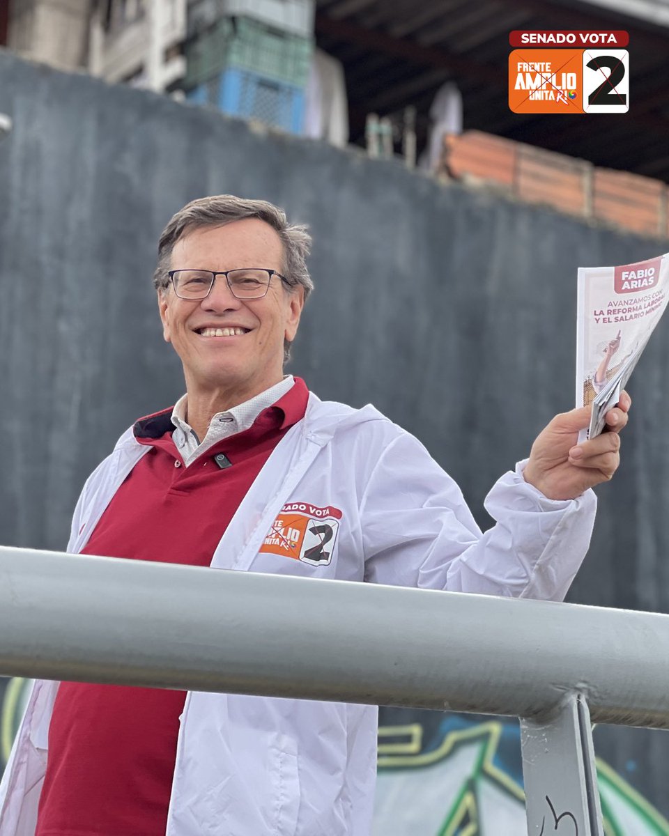 📣 Soy el candidato del salario mínimo digno, de los derechos laborales y de la justicia social. Acompáñame con tu voto. Este domingo 8 de marzo marca el # 2️⃣ en la lista al Senado del Frente Amplio Unitario #FabioAriasAlSenado
