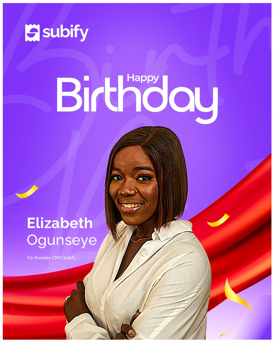 Happy Birthday to our CMO at Subify! <a href="/AnuoluwapoSisi/">Sisilizzzy</a> 🥳🥳

Cheers to a New year in good health! 🥂

We love you!🎊✨