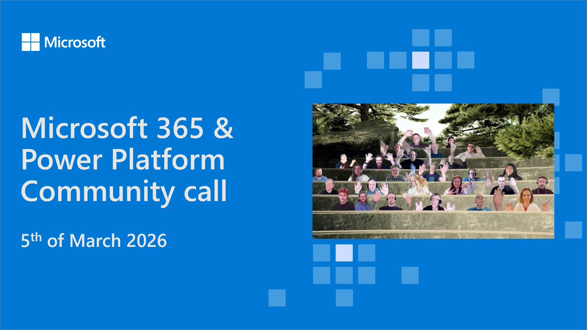 SharePoint's tweet photo. 📺 Recording of the #Microsoft365 &amp; #PowerPlatform Community call 5th of Mar

• Catch up on the latest updates ⚡
• Sessions on #SPFx, #SharePoint &amp; #PowerPlatform
• Demos by @aimery_thomas, @petkir_at &amp; @bernierh

+more! 🚀

📺 Watch the recording → https://t.co/CyXfy85cIE https://t.co/g53eJyoKc7