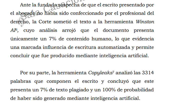 Para ponernos en contexto sobre el fallo de Colombia donde rechazaron un recurso "por no pasar un detector de IA".

Probemos cuánto de IA tienen algunos textos anteriores al año 2000 según estos detectores. ↙️