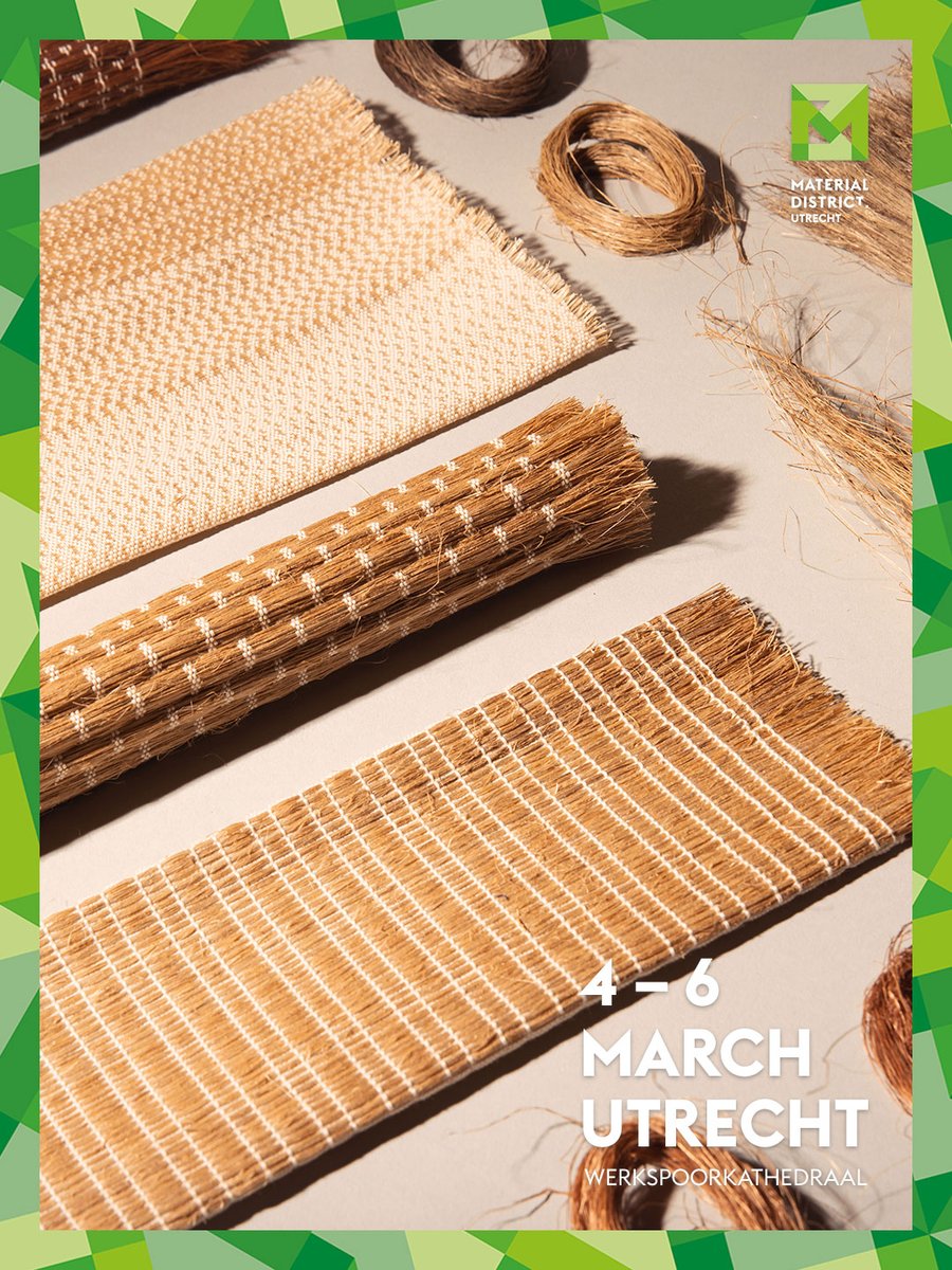 materialdistrct's tweet image. Material of the day: Inherited Future 🍌🧵
By Tumpuk Tindih Studio, these handwoven textiles are made from banana stem fibre, an agricultural by-product.

Discover them at MaterialDistrict Utrecht (4–6 March 2026). 🎟️

#MaterialoftheDay #Material #MaterialDistrictUtrecht #MDU2026