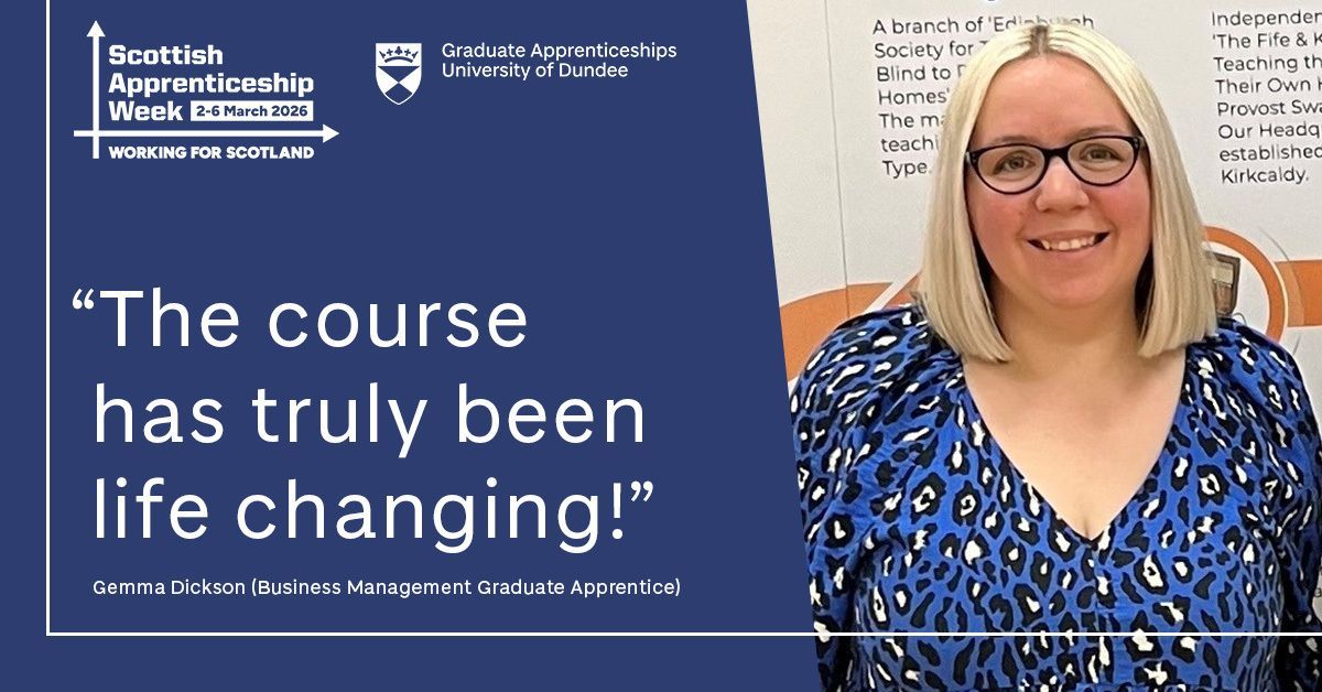 Gemma is proof that Graduate Apprenticeships can truly change a person’s life!

Now Operations Manager, Gemma joined us as “a shy, nervous individual” but “emerged with much greater confidence and self-belief”, achieving "far more than I could have ever imagined"

#ScotAppWeek26