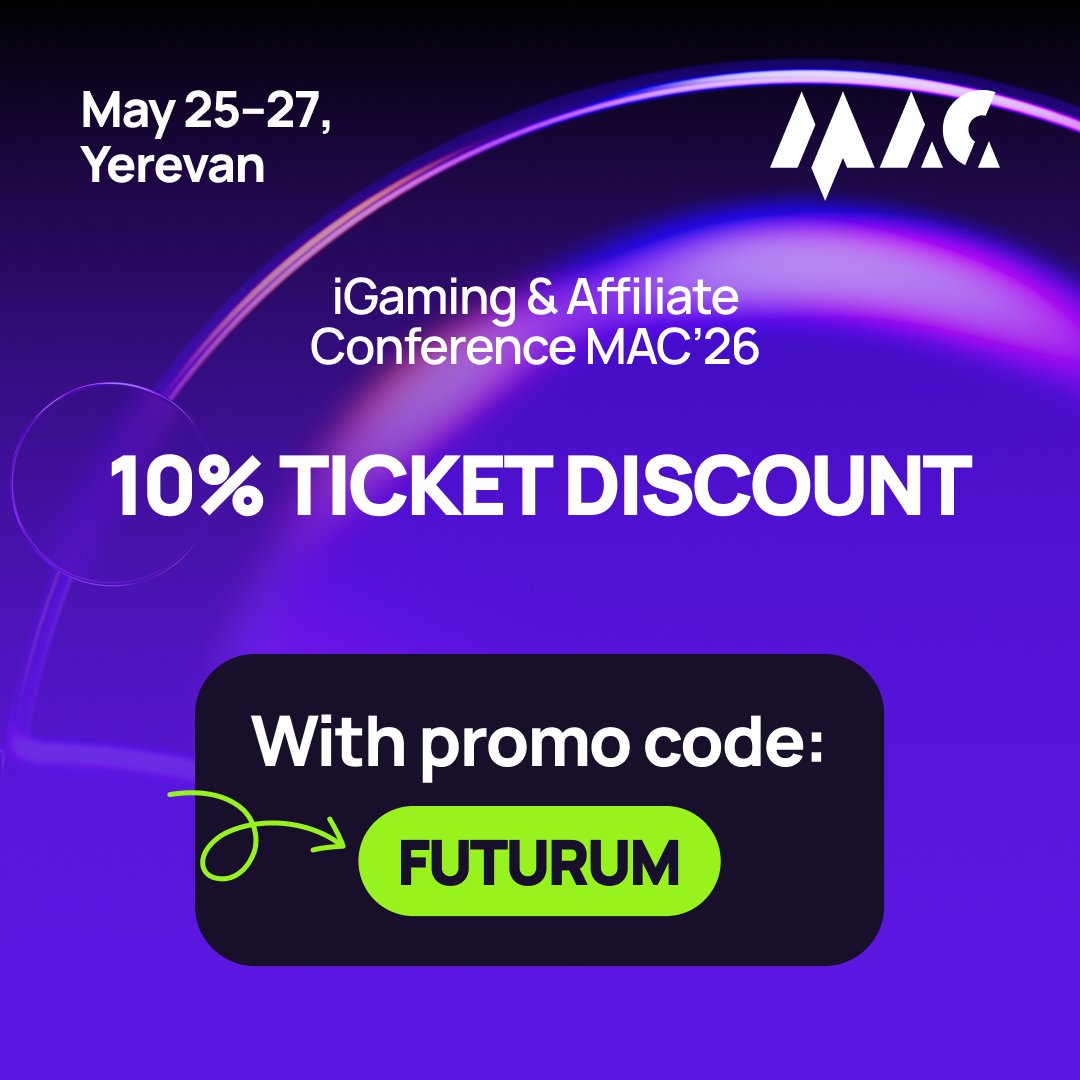 🇦🇲Heading to MAC 2026 in Yerevan. 

See you at MAC in Yerevan, one of the largest iGaming &amp; affiliate conferences in Europe. Our team will be there and happy to connect.

📎P.S. Our promo code FUTURUM gives 10% off GOLD and VIP tickets:lnkd.in/g2d6j453